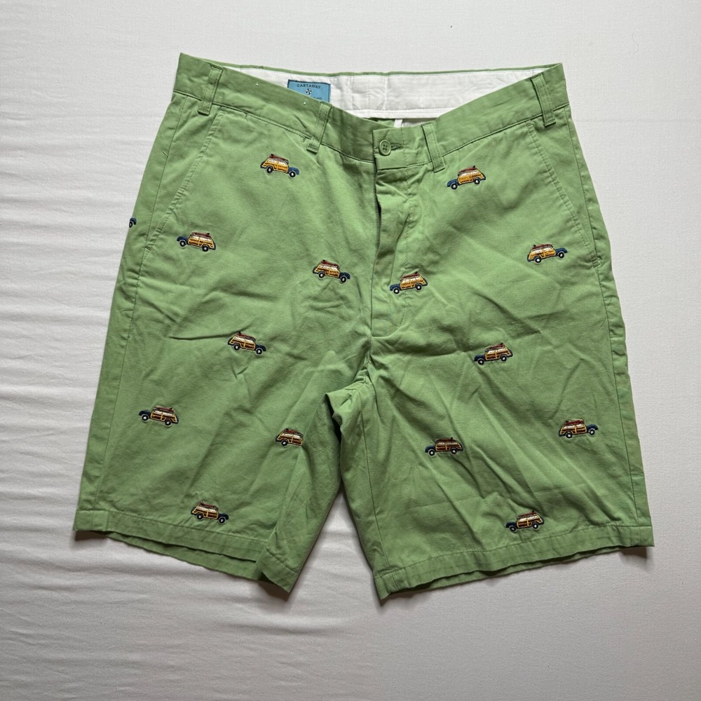 Nantucket Island Castaway Shorts Mens 34 Green Surf Wagon Chino JimmyZ Style